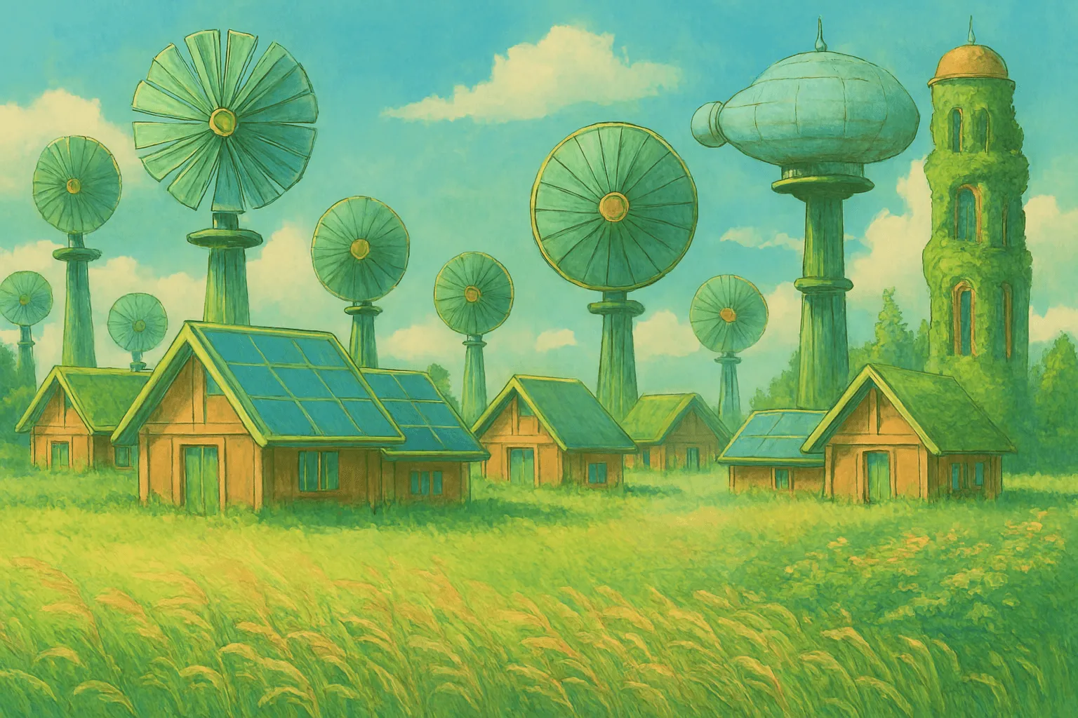 Solarpunk landscape